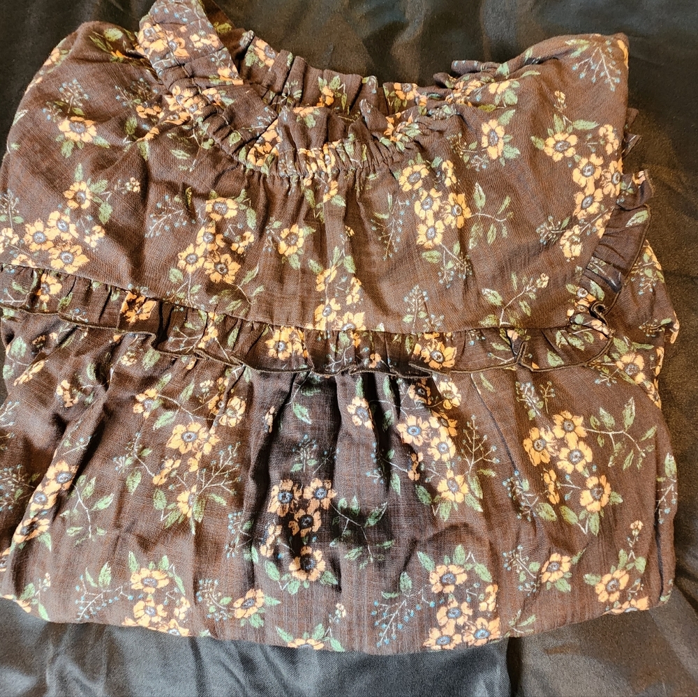 Women's ANA Long Sleeve Peasent Ruffle Blouse
